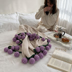 Purple Roses Bouquet Blanket