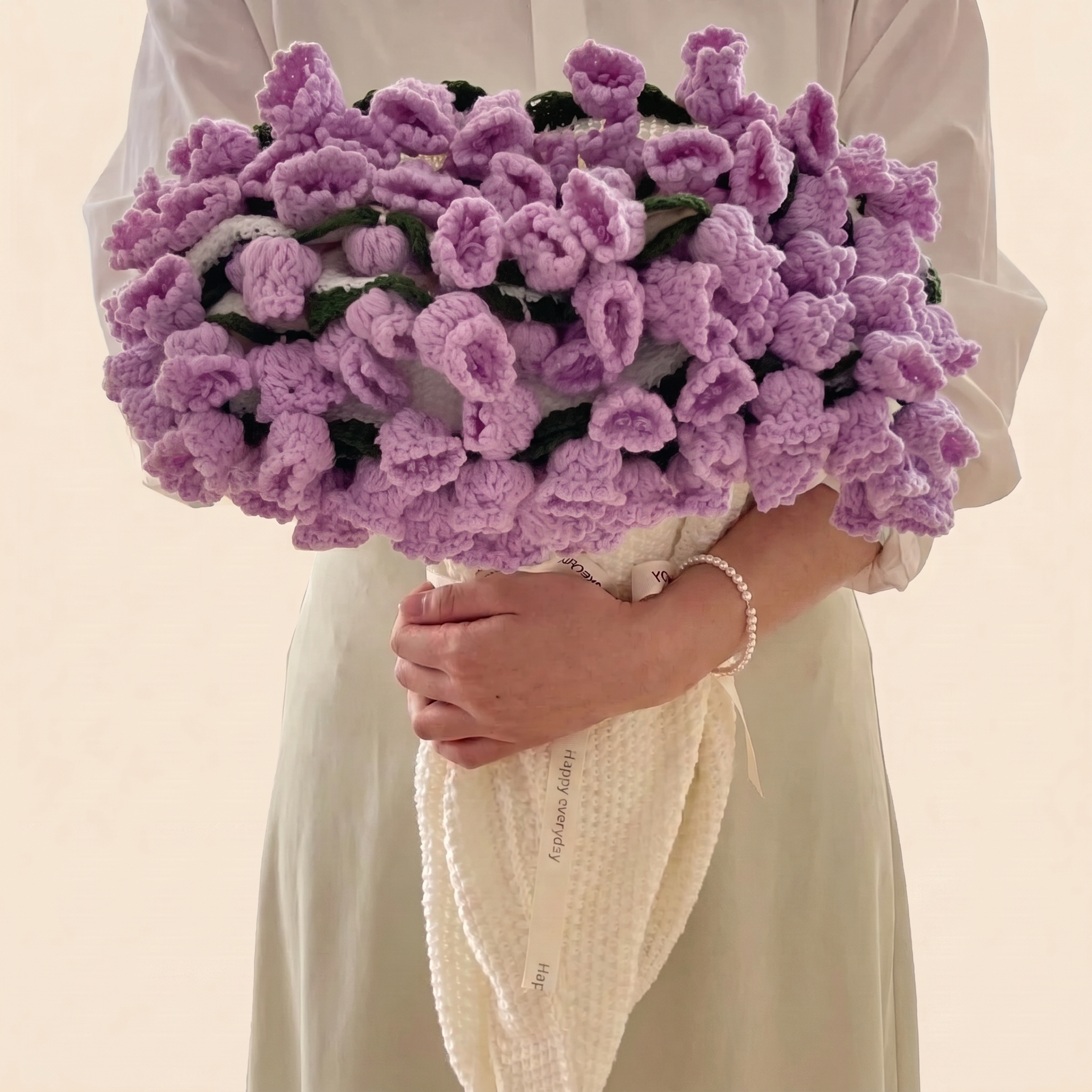 Floral Bouquet Blanket - Lavender Flowers - hand-crocheted bouquet that unfolds into a blanket