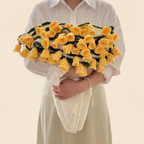 Floral Bouquet Blanket - Yellow Flowers - hand-crocheted bouquet that unfolds into a blanket