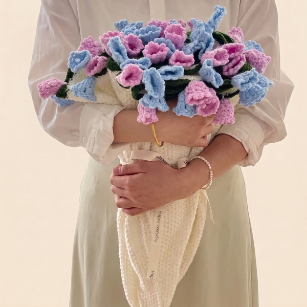 Floral Garden Bouquet Blanket - Cotton Candy Flower Garden - hand-crocheted bouquet that unfolds into a blanket
