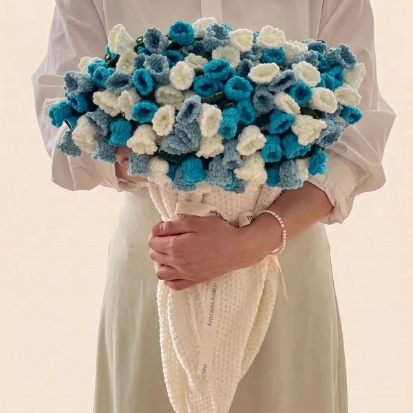 Floral Garden Bouquet Blanket - Ocean Flower Garden - hand-crocheted bouquet that unfolds into a blanket