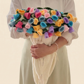 Floral Garden Bouquet Blanket - Rainbow Flower Garden - hand-crocheted bouquet that unfolds into a blanket
