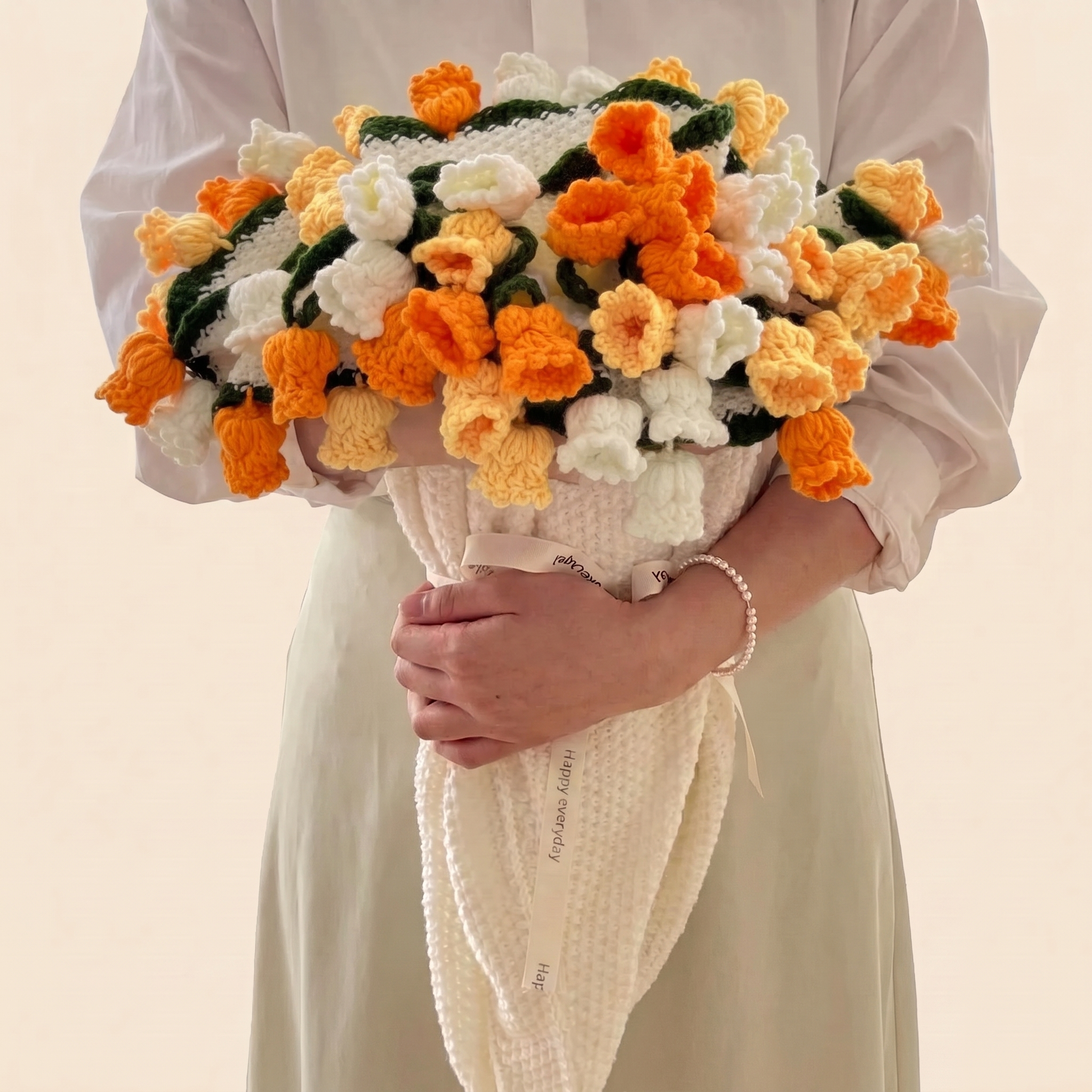 Floral Garden Bouquet Blanket - Sunset Flower Garden - hand-crocheted bouquet that unfolds into a blanket