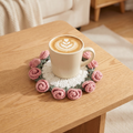 Floral Petal Coaster - Pink Flowers - hand-crocheted flower coaster