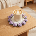 Floral Petal Coaster - Lavender Flowers - hand-crocheted flower coaster
